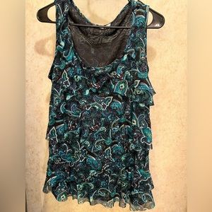 Women’s blue, black & green tank top size L